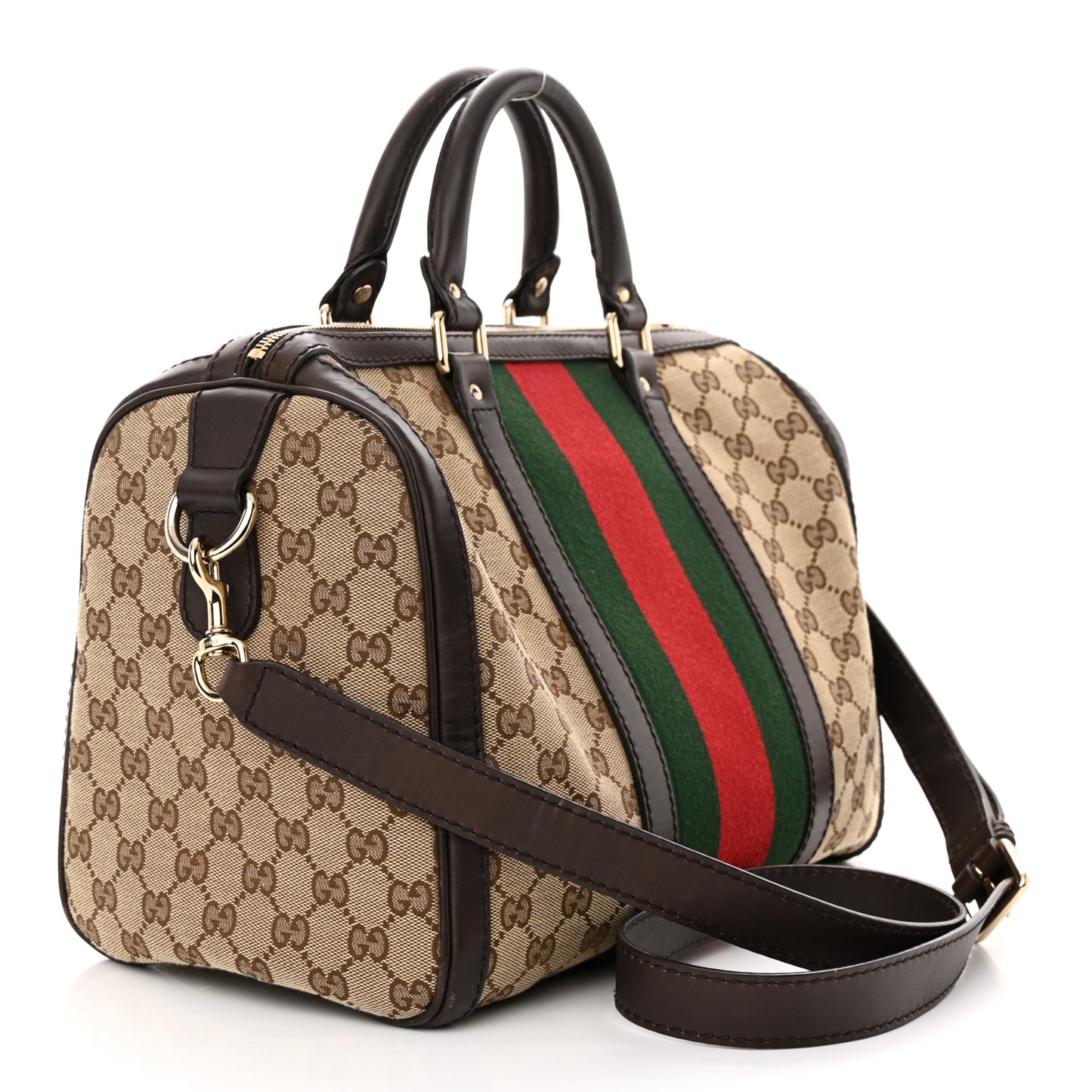 Monogram Vintage Web Medium Boston Dark Brown