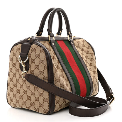 Gucci Monogram Vintage Web Medium Boston Dark Brown 3 of 18