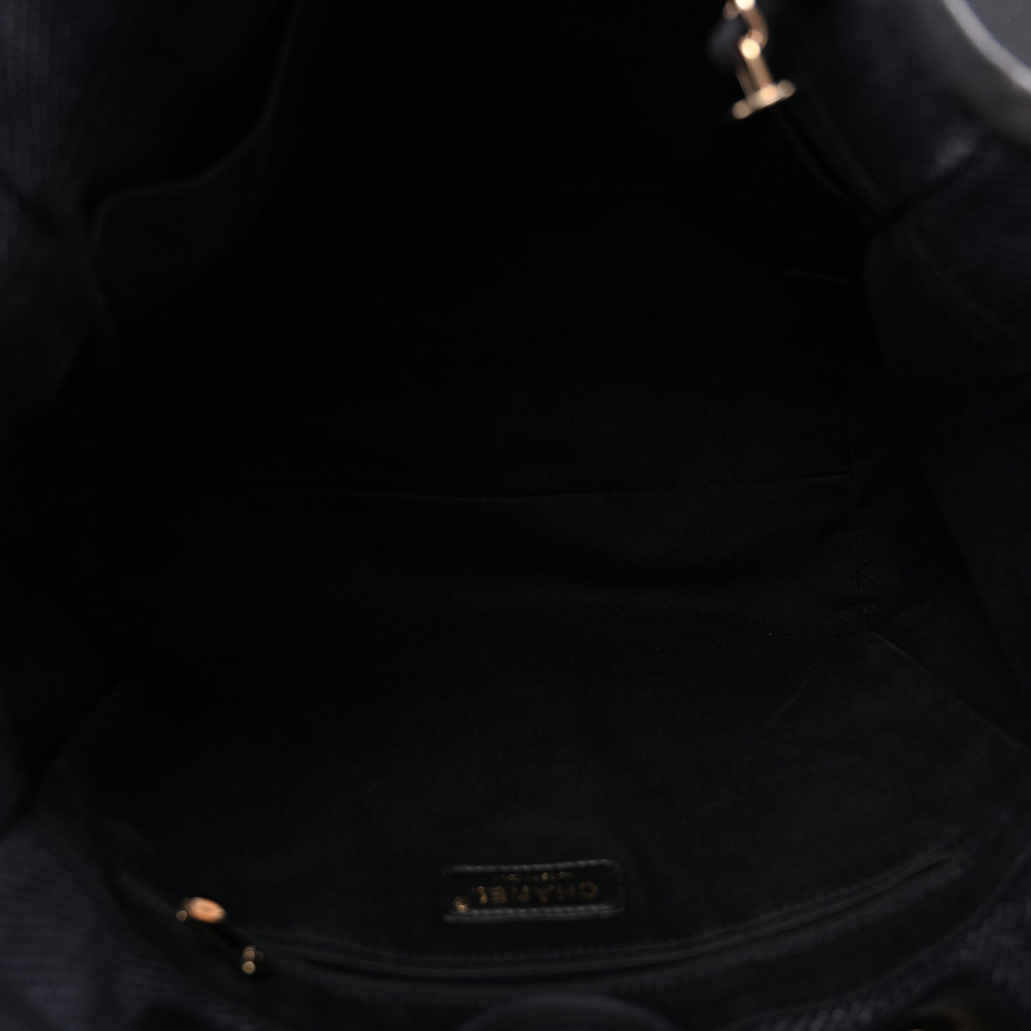 Mixed Fibers Calfskin Small Deauville Tote Black
