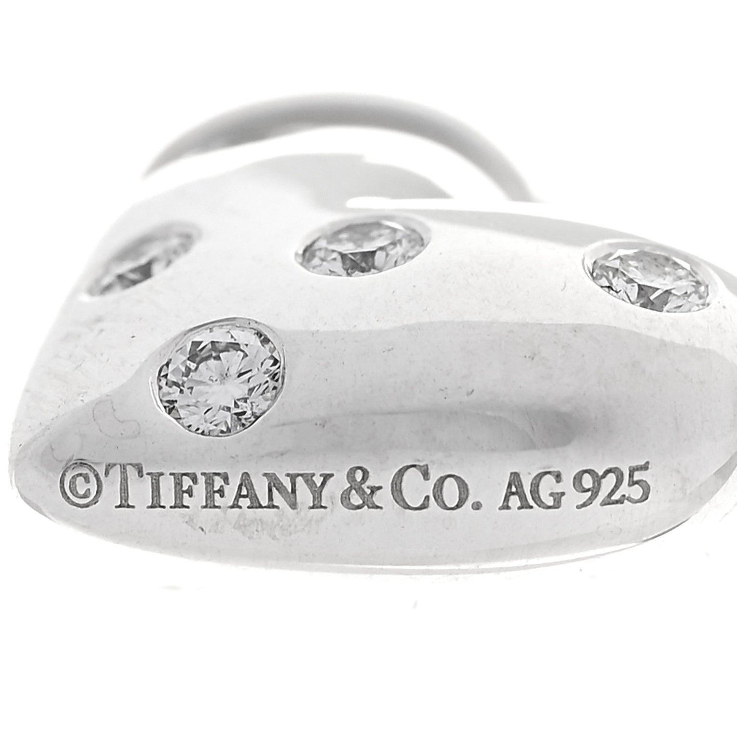 Sterling Silver Diamond Etoile Heart Charm