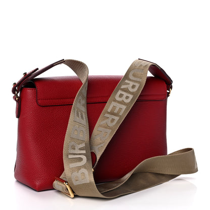 Burberry Calfskin Vintage Check Note Crossbody Bag Carmine Red 2 of 8