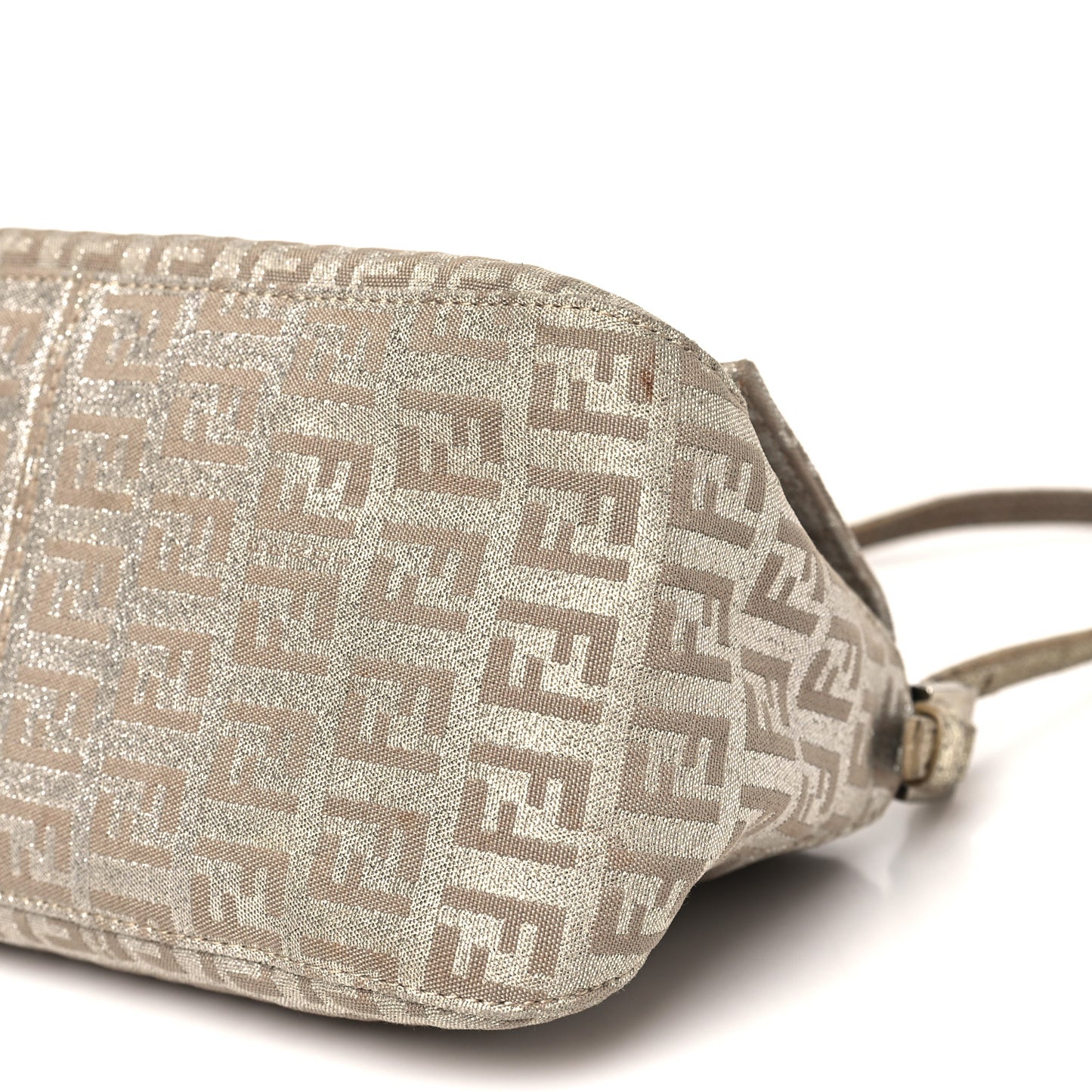 Metallic Jacquard Zucchino Suede Mini Mama Baguette  Cipria Argento Grigio