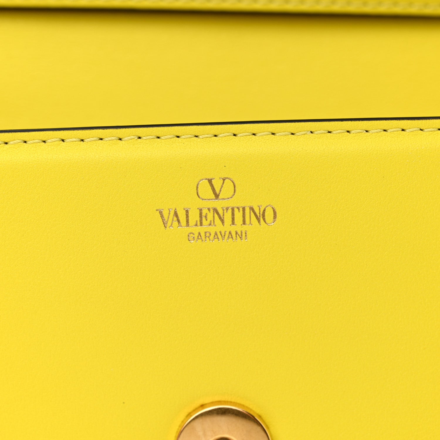 Valentino Garavani Calfskin Vlogo Small Loco Shoulder Bag Shocking Yellow 8 of 12