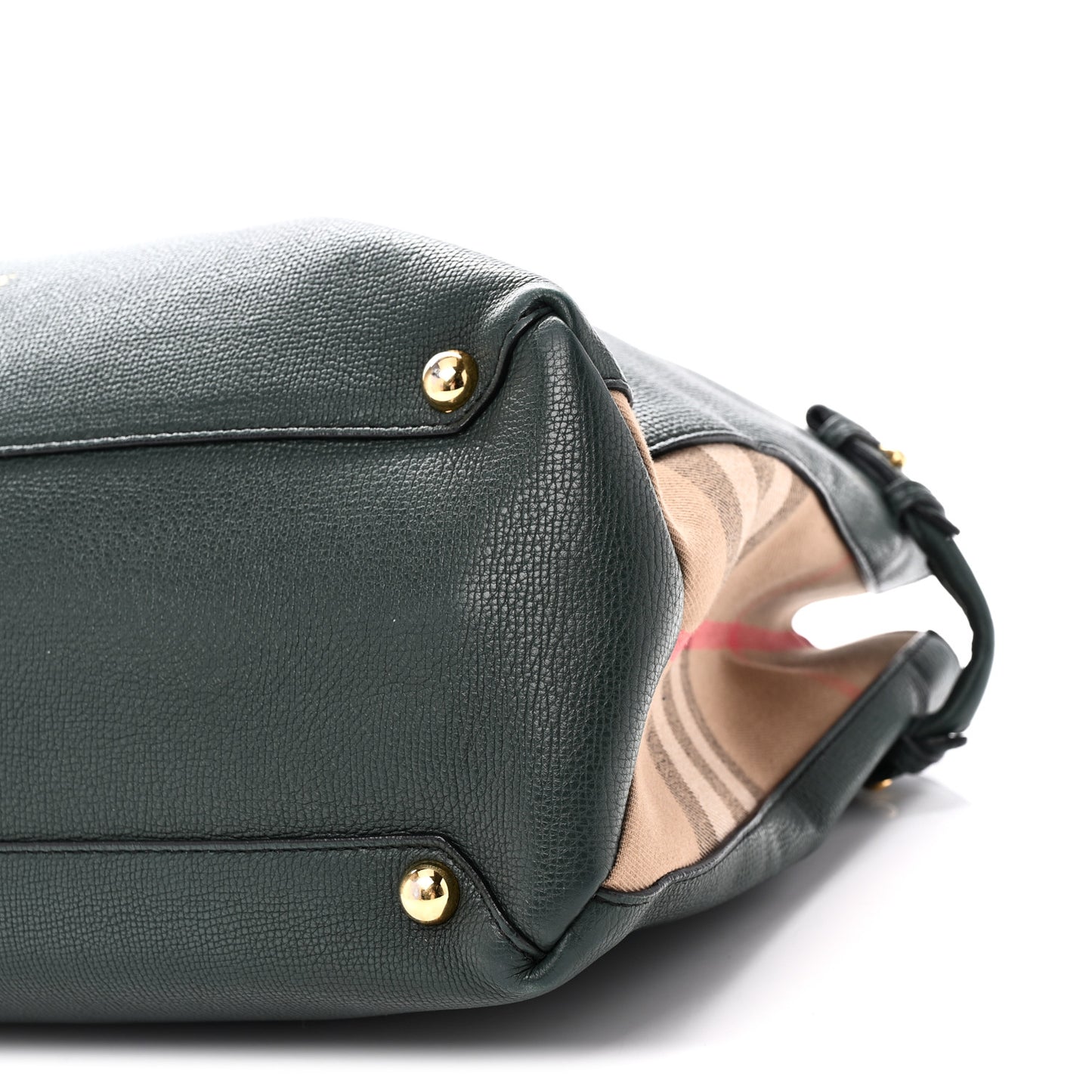 Derby Calfskin House Check Large Banner Tote Dark Bottle Green