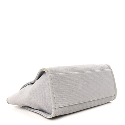 Chanel Mixed Fibers Small Deauville Tote Light Grey 3 of 9