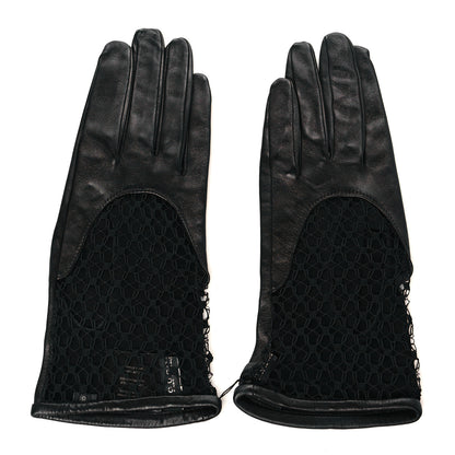 Gucci Nappa Mesh Gloves 8 Black 1 of 4