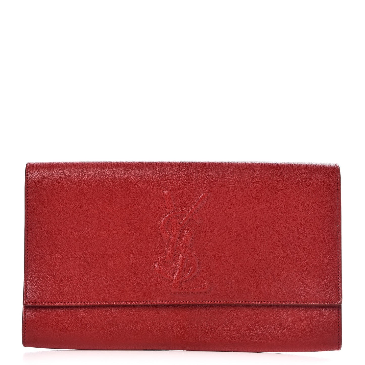 Goatskin Monogram Large Belle De Jour Clutch Red