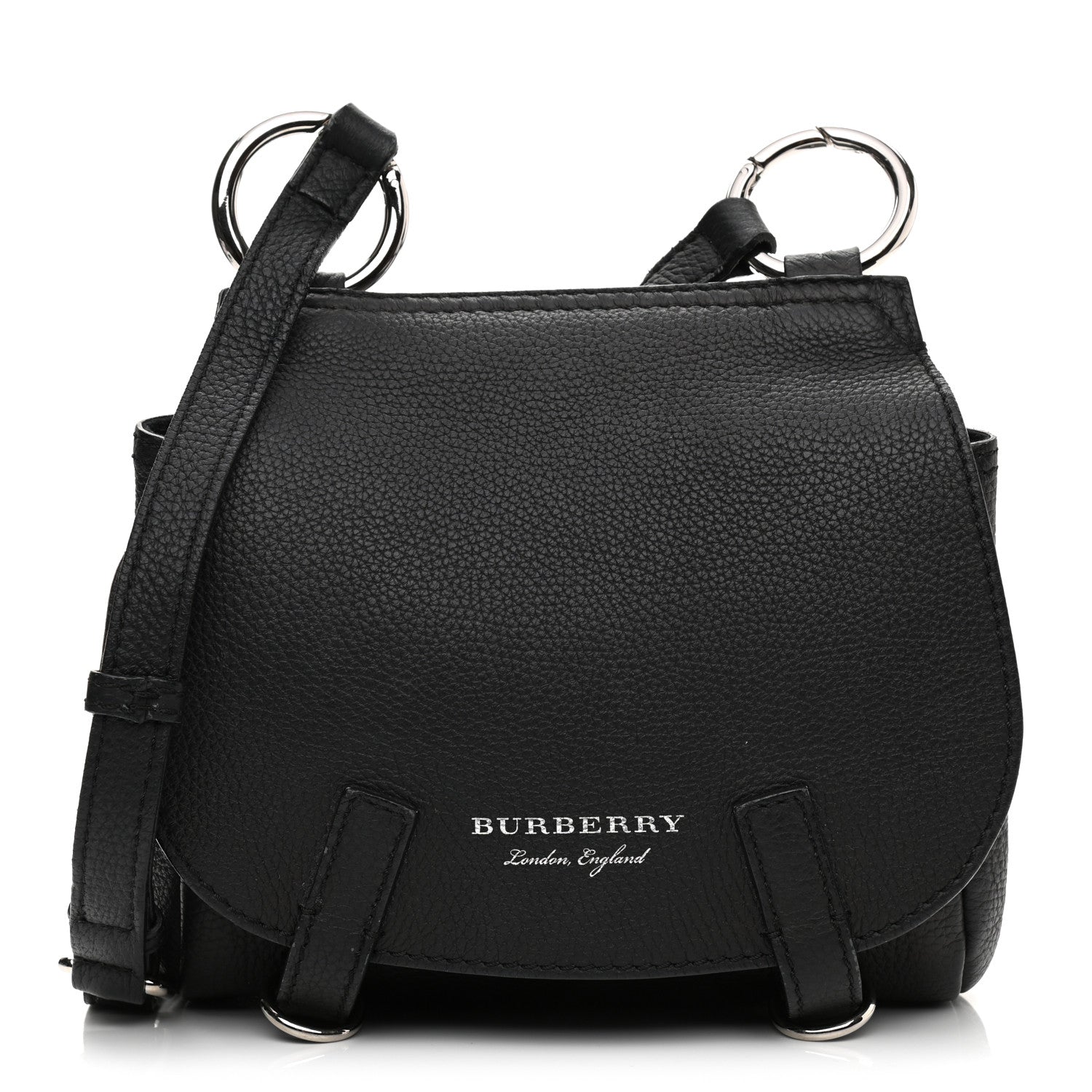 Burberry Soft Grain Calfskin Baby Bridle Saddle Bag Black 1 of 12