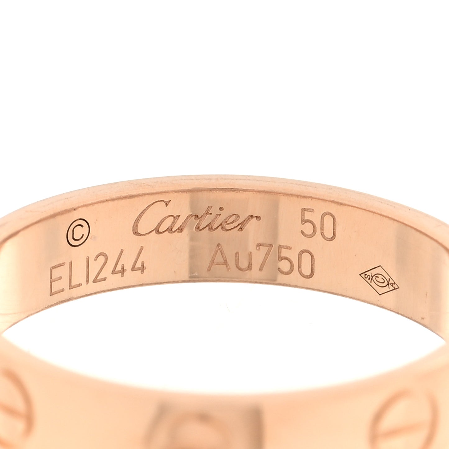 18K Pink Gold 3.5mm LOVE Wedding Band Ring 50 5.25