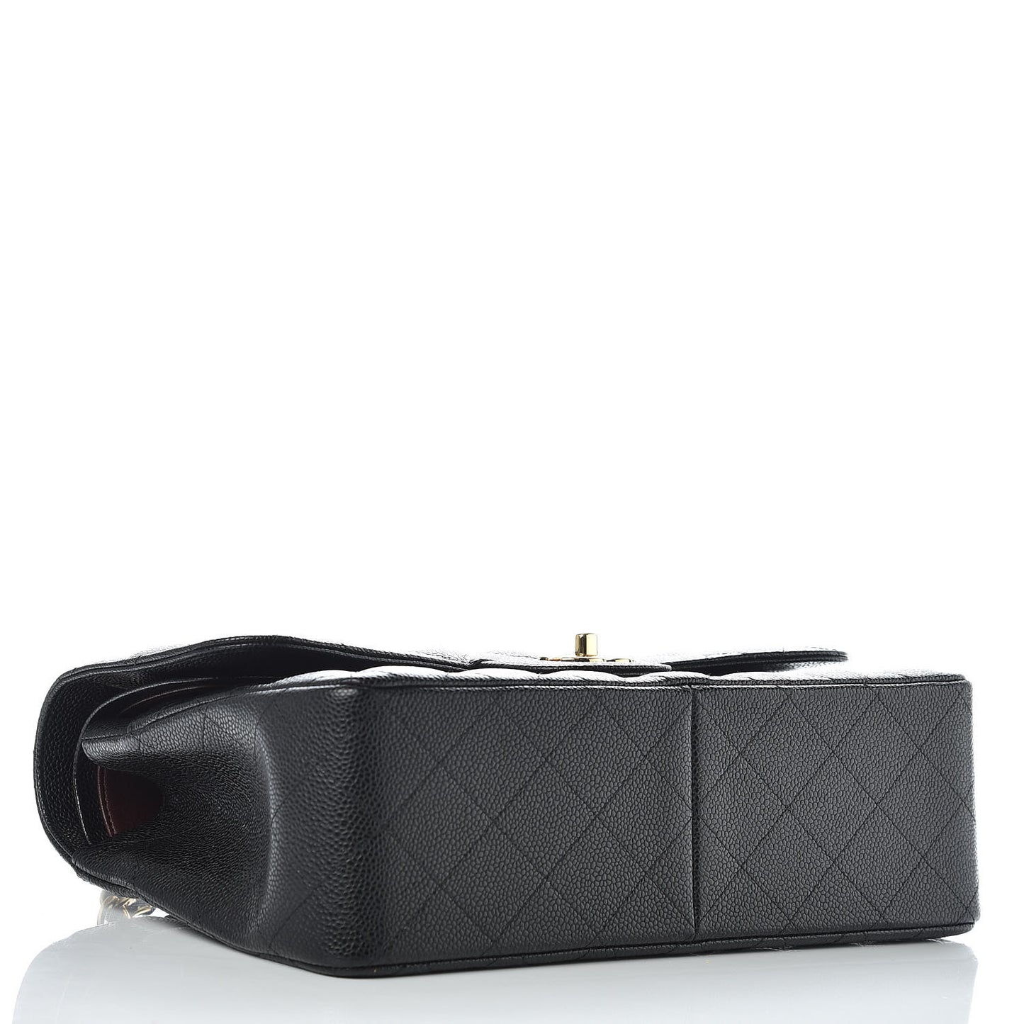 Caviar Quilted Jumbo Double Flap Black
