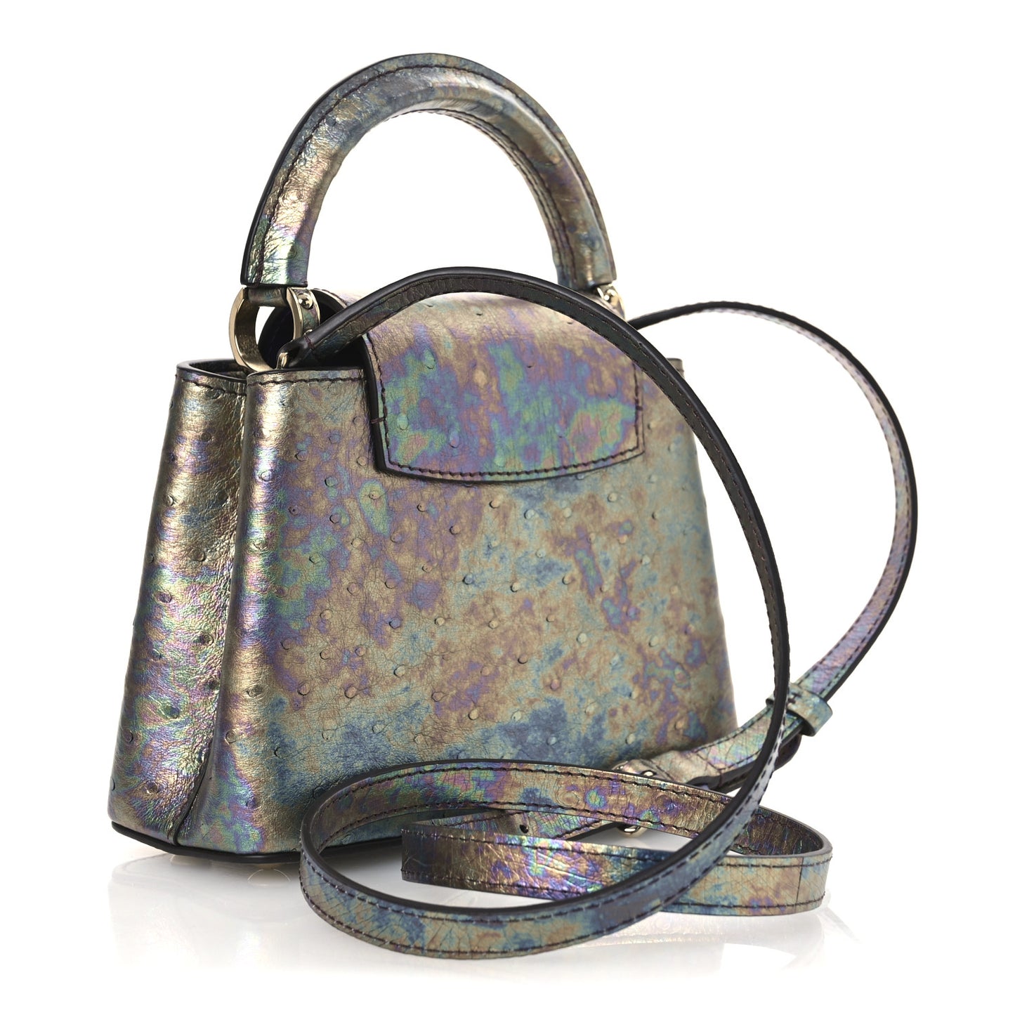 Ostrich Capucines Mini Petrole Purple
