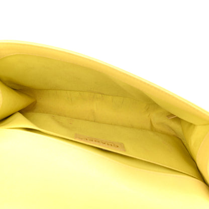 Chanel Caviar Chevron Quilted Medium Boy Flap Yellow 5 of 14