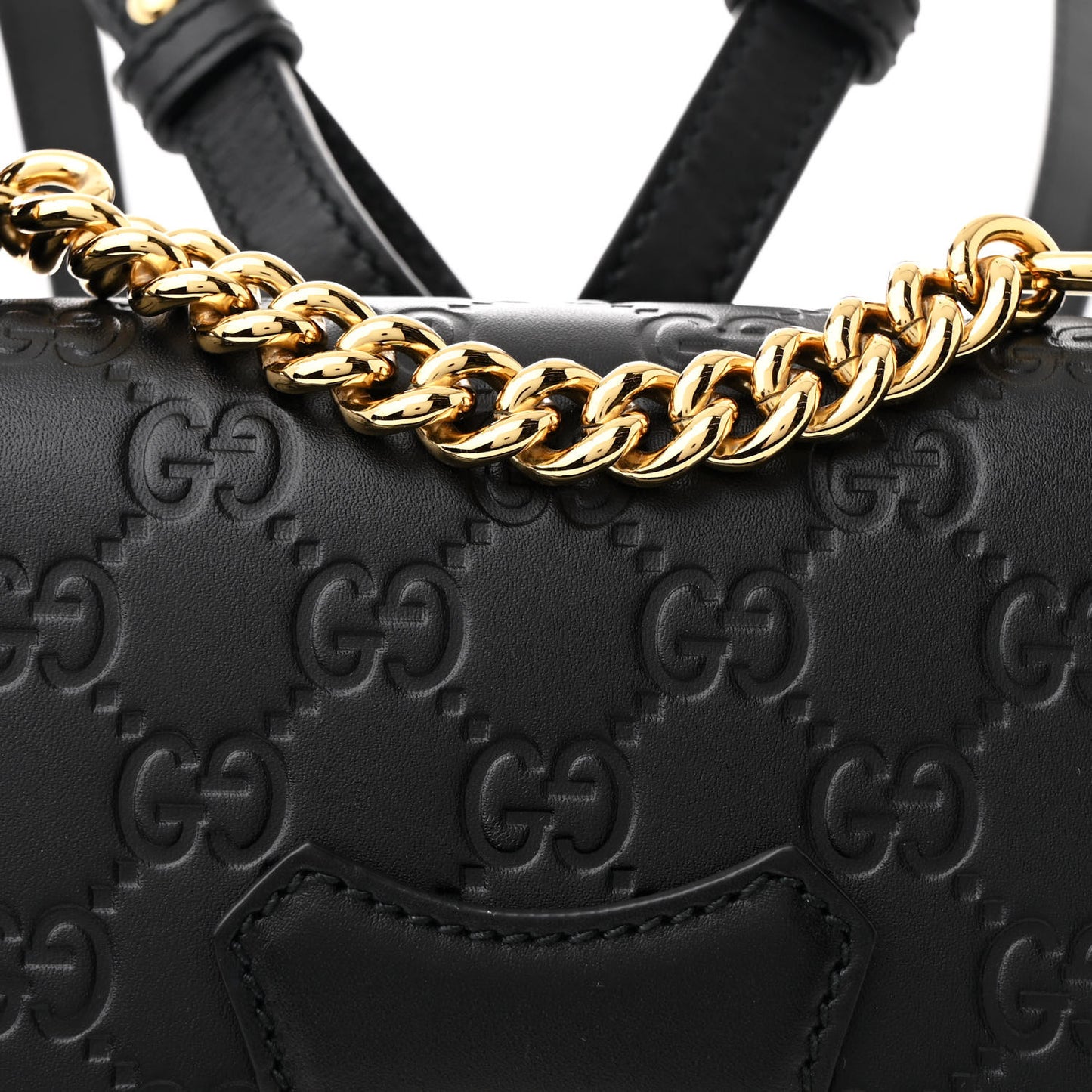 Guccissima Signature Padlock Backpack Black