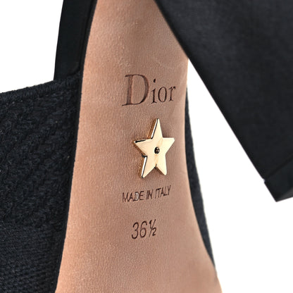 Christian Dior Cotton Embroidered Dway 85mm Slide Sandals 36.5 Black 7 of 10