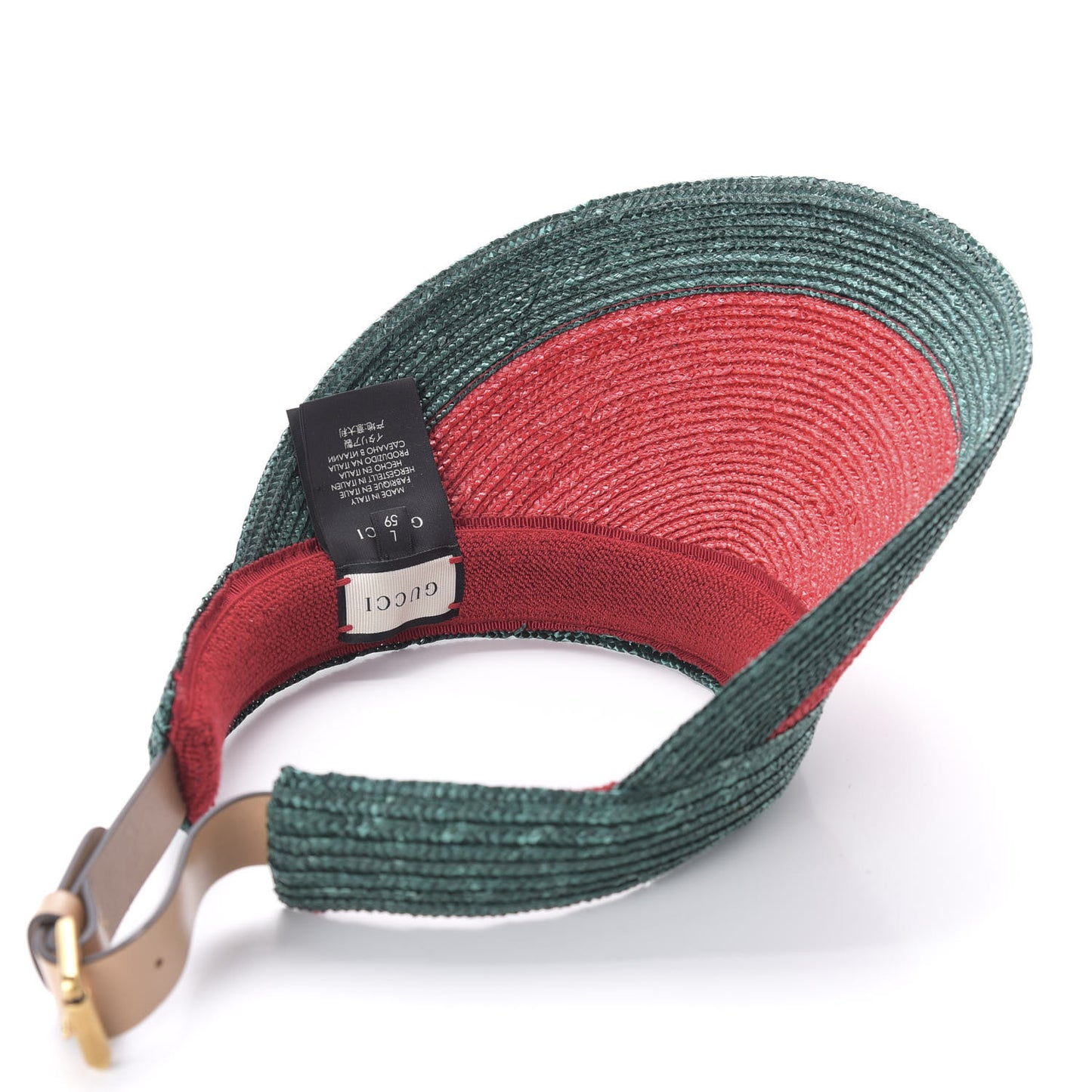 Raffia Web Visor L Green Red