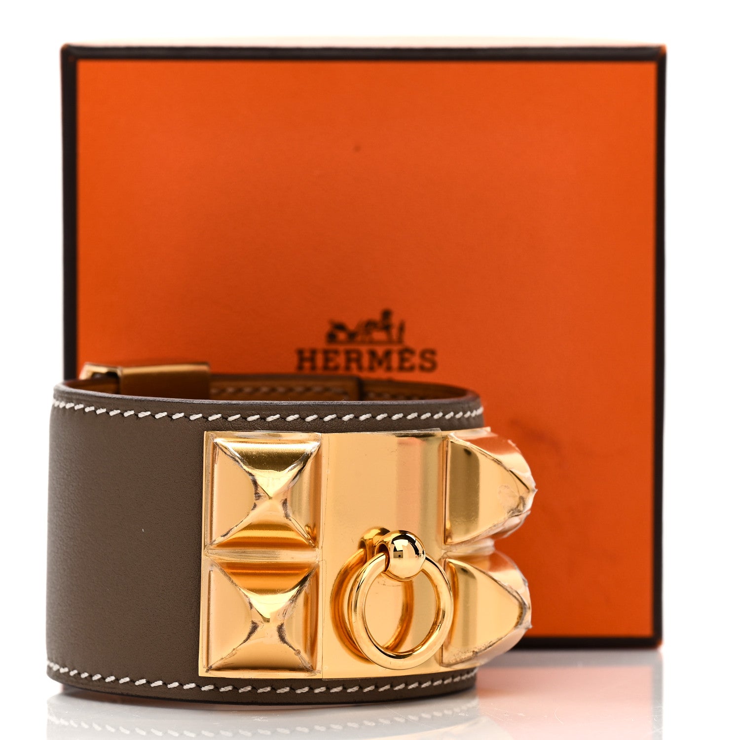 Hermes Swift Collier de Chien CDC Bracelet T2 Etoupe 7 of 7