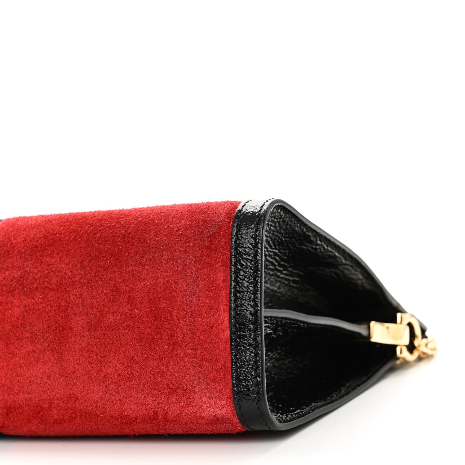 Gucci Suede Patent Web Medium Ophidia Chain Shoulder Bag Hibiscus Red Black 10 of 10