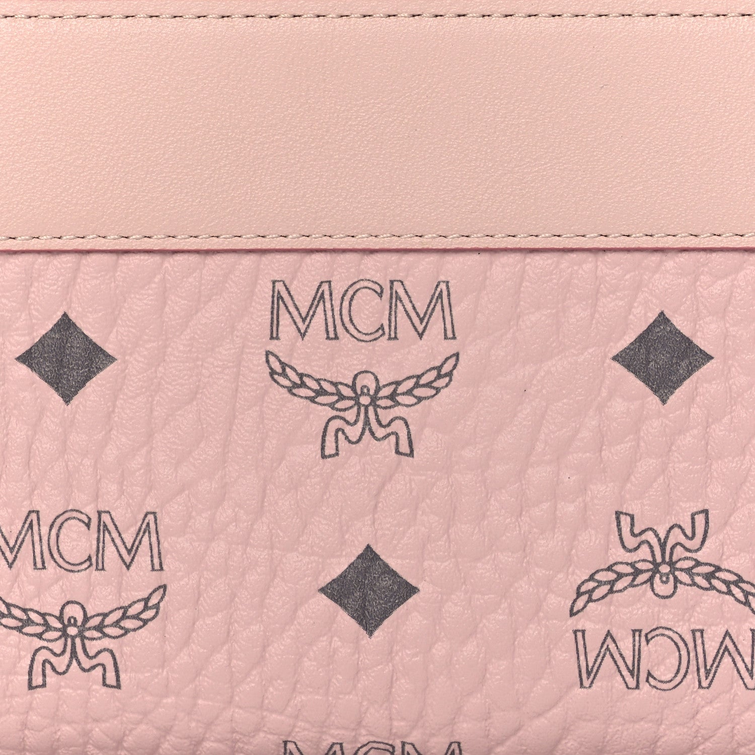 MCM Visetos Large Zip Around Wallet Pink 7 of 7