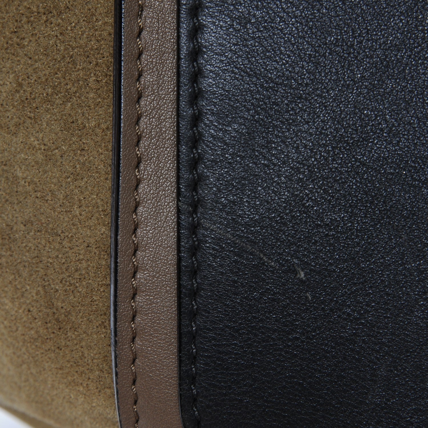 Celine Smooth Calfskin Suede Medium Tri-Color Trapeze Olive 7 of 11