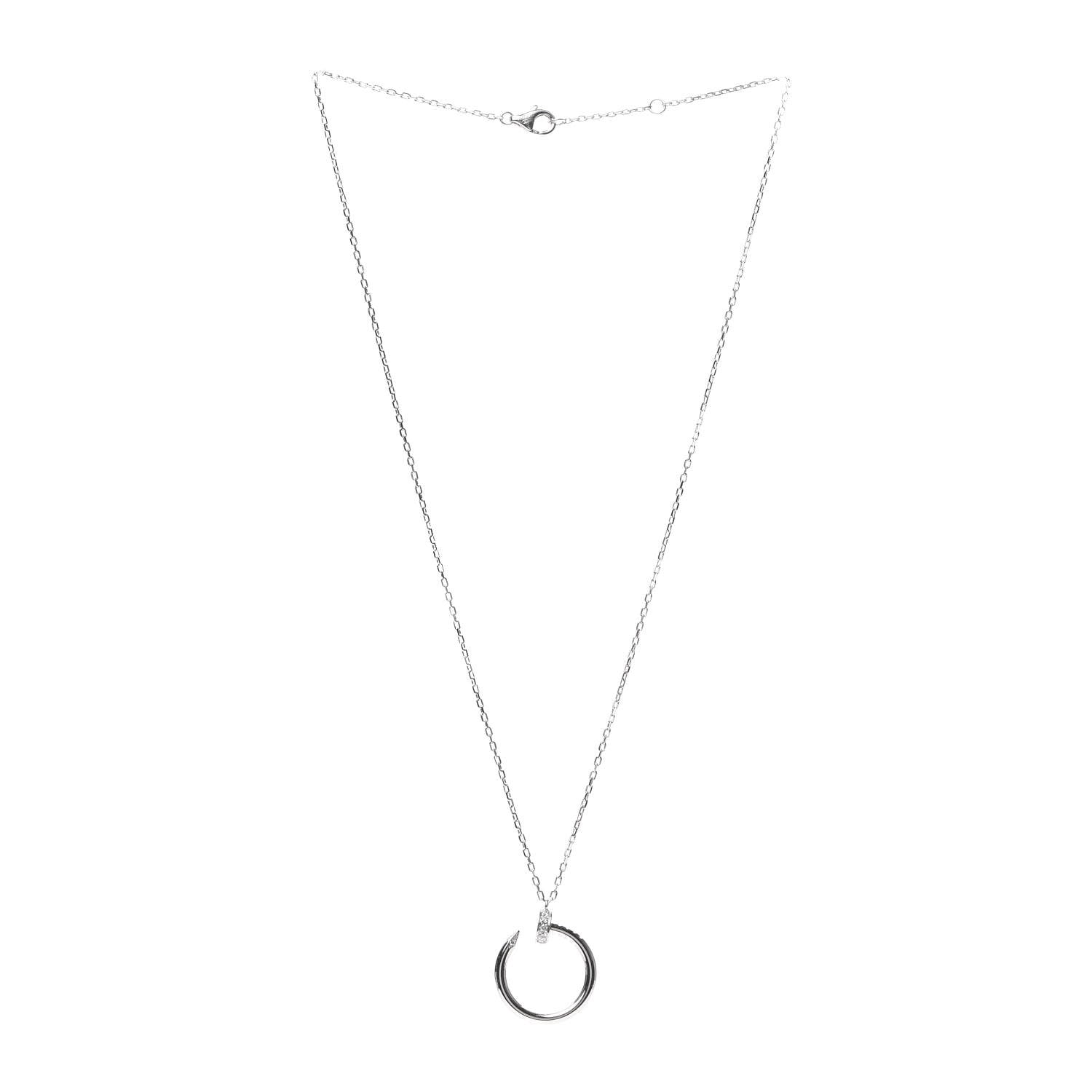 Cartier 18K White Gold Diamond Juste Un Clou Necklace 3 of 6