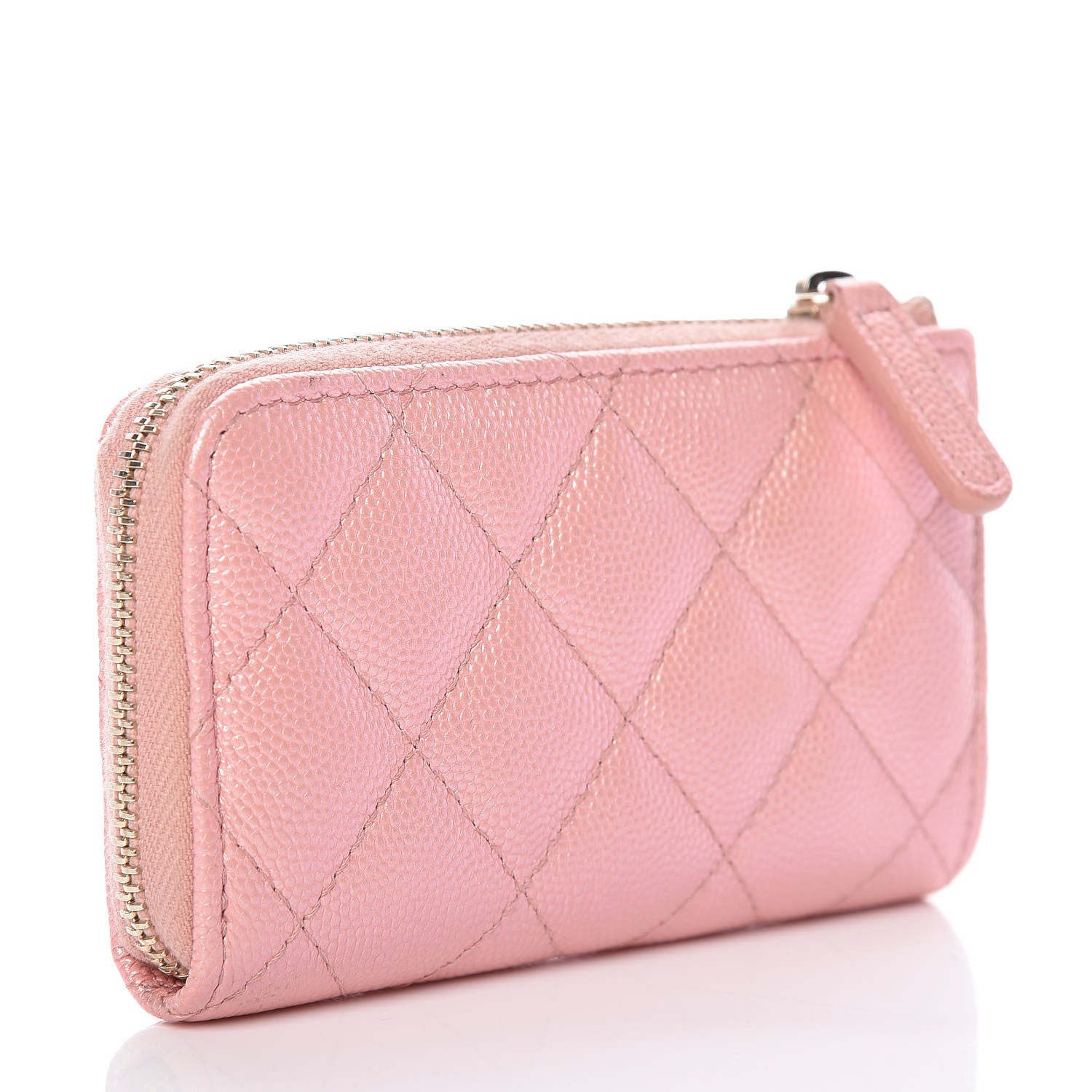 Chanel Iridescent Caviar Quilted Zipped Key Holder Case Rose Pink 3 of 14