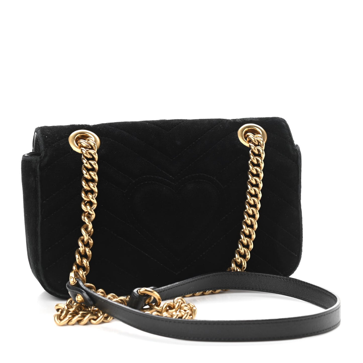 Velvet Matelasse Mini GG Marmont Shoulder Bag Black