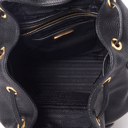 Prada Vitello Daino Cinch Backpack Black 6 of 9
