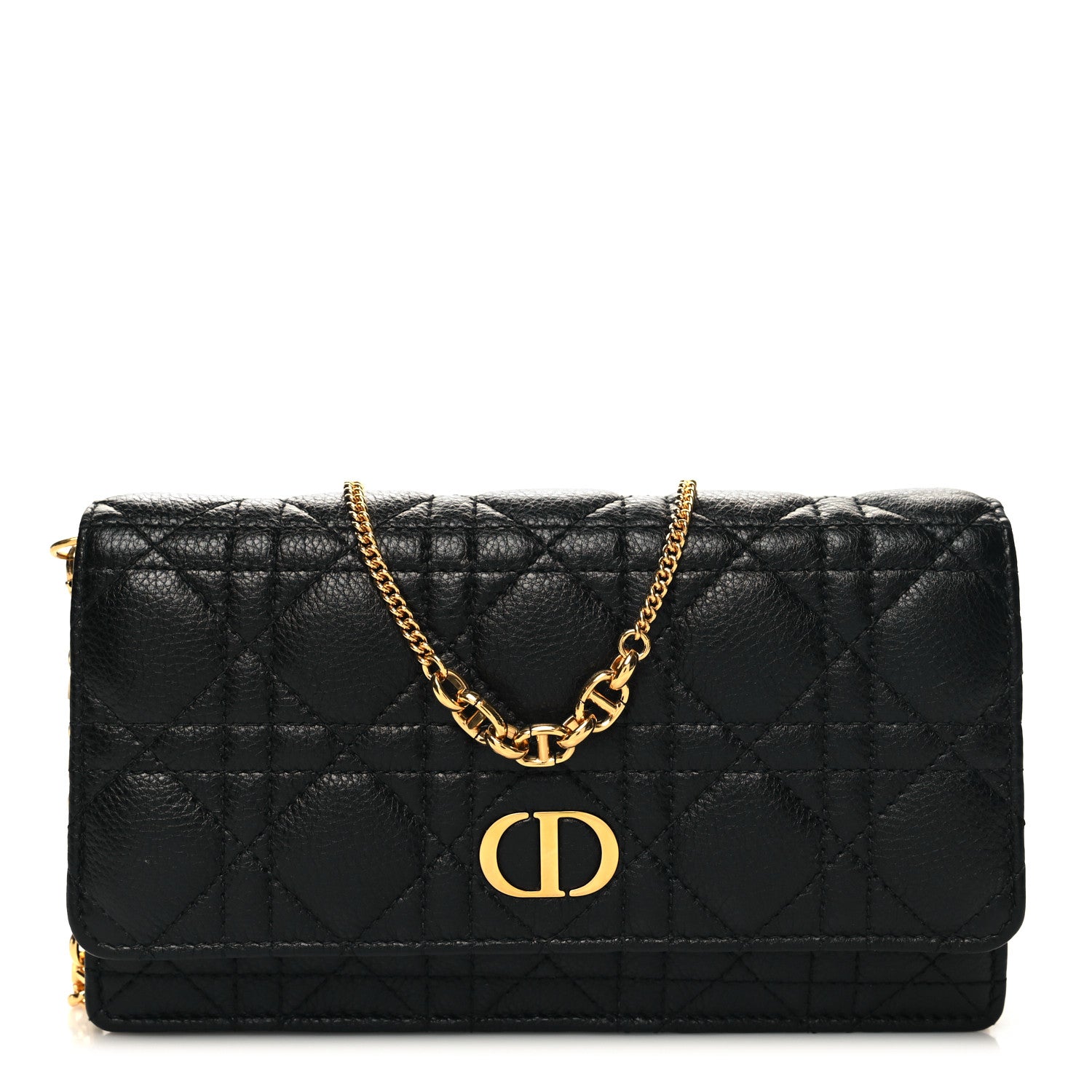 Christian Dior Supple Calfskin Caro Pouch with Chain Black 1 of 10