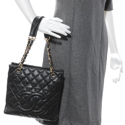 Chanel Caviar Petit Shopping Tote PST Black 2 of 9