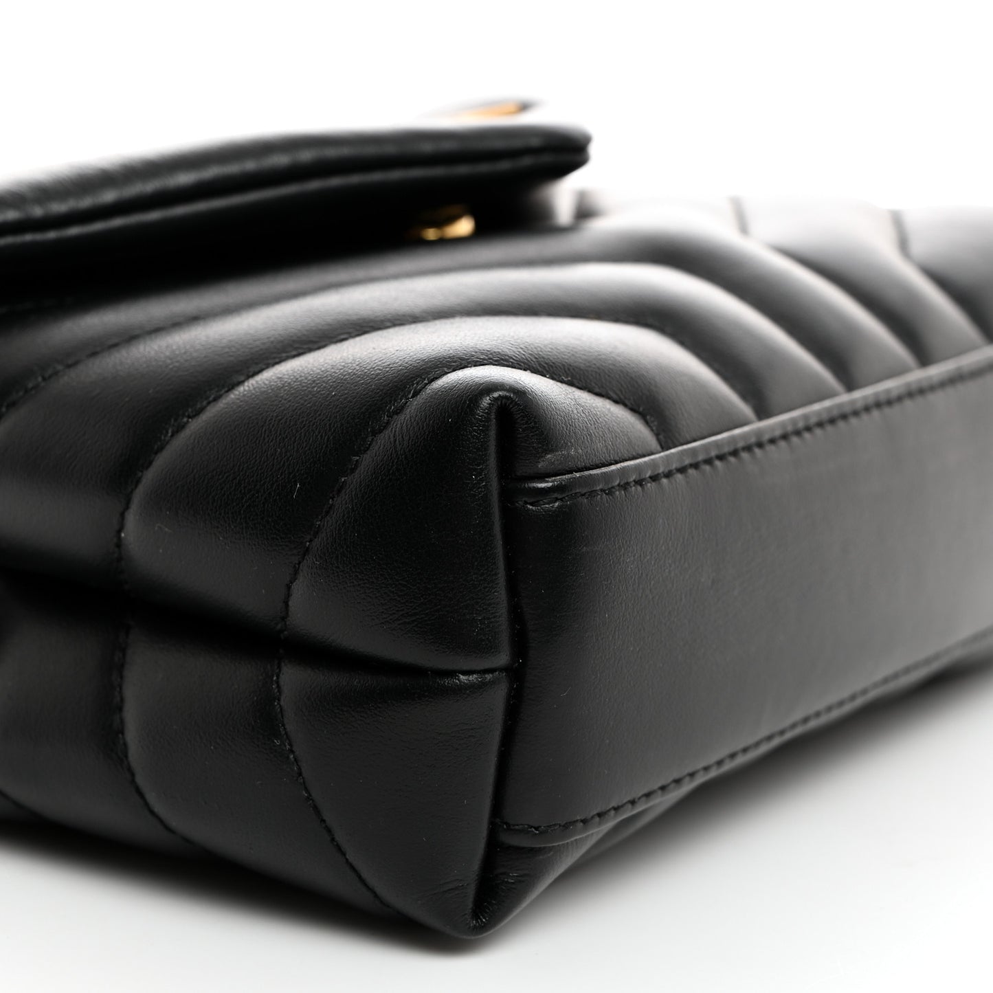 Calfskin Y Quilted Monogram Toy Loulou Crossbody Bag Black