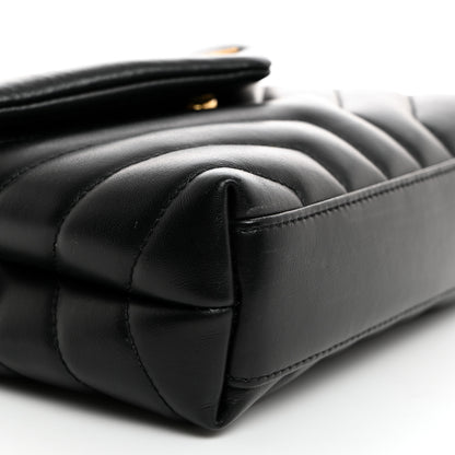 Saint Laurent Calfskin Y Quilted Monogram Toy Loulou Crossbody Bag Black 10 of 11