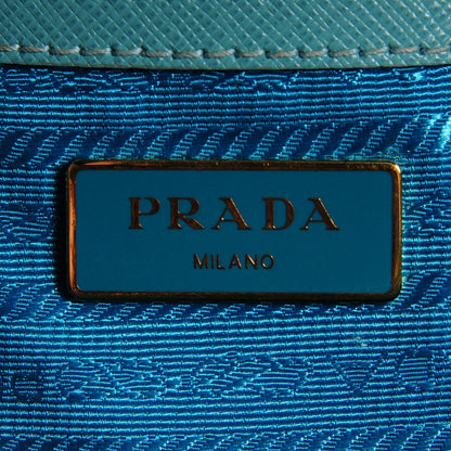 Prada Saffiano Lux Small Double Zip Tote Turchese 7 of 10