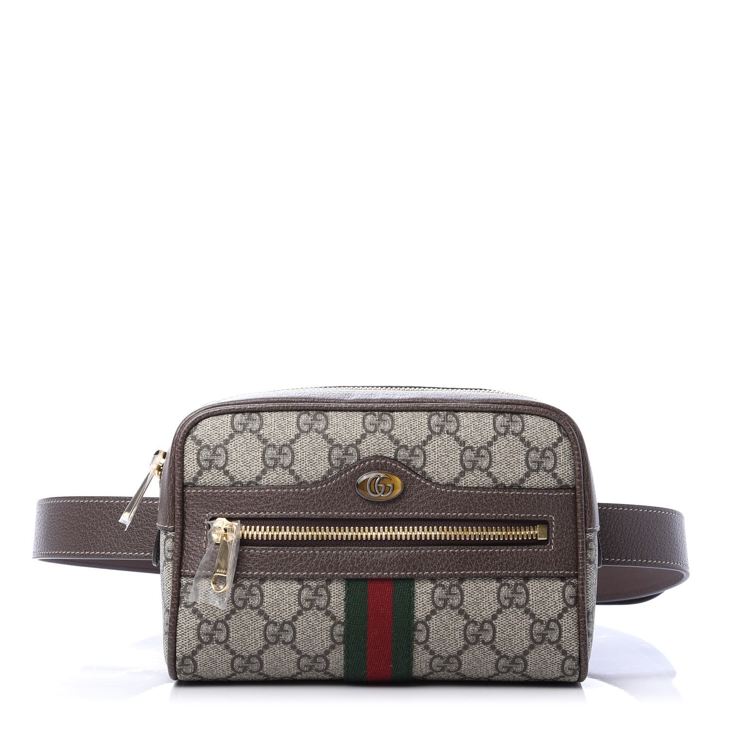 Gucci GG Supreme Monogram Web Small Ophidia Belt Bag 85 34 Dark Brown 1 of 10