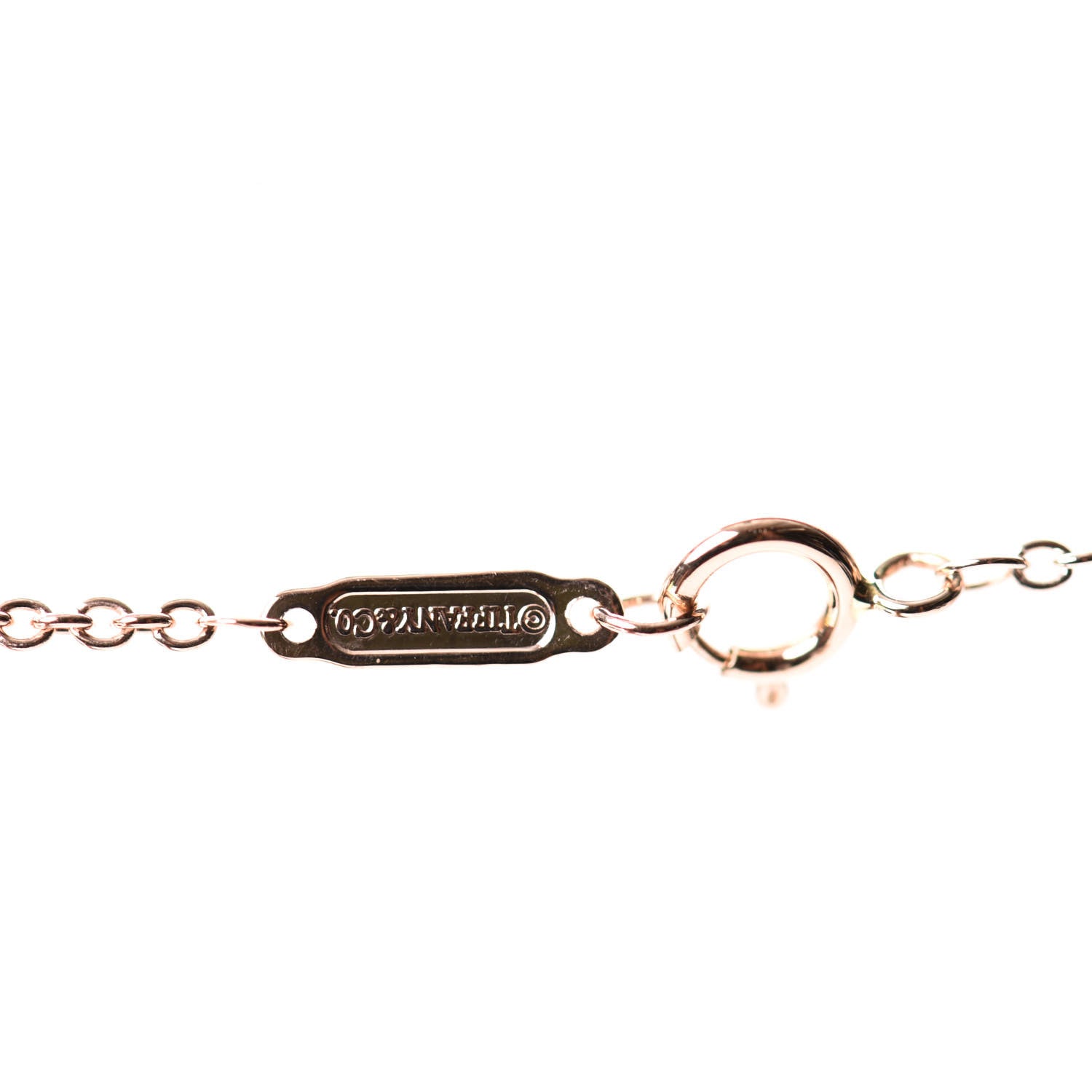 Tiffany 18K Rose Gold Diamond Open Circle Pendant Necklace 4 of 7