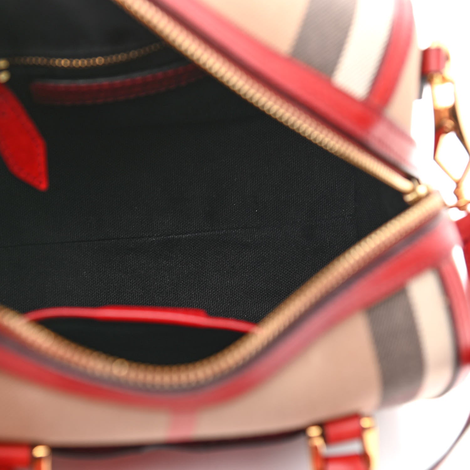 Burberry House Check Bridle Calfskin Small Alchester Bowling Bag Red 5 of 13