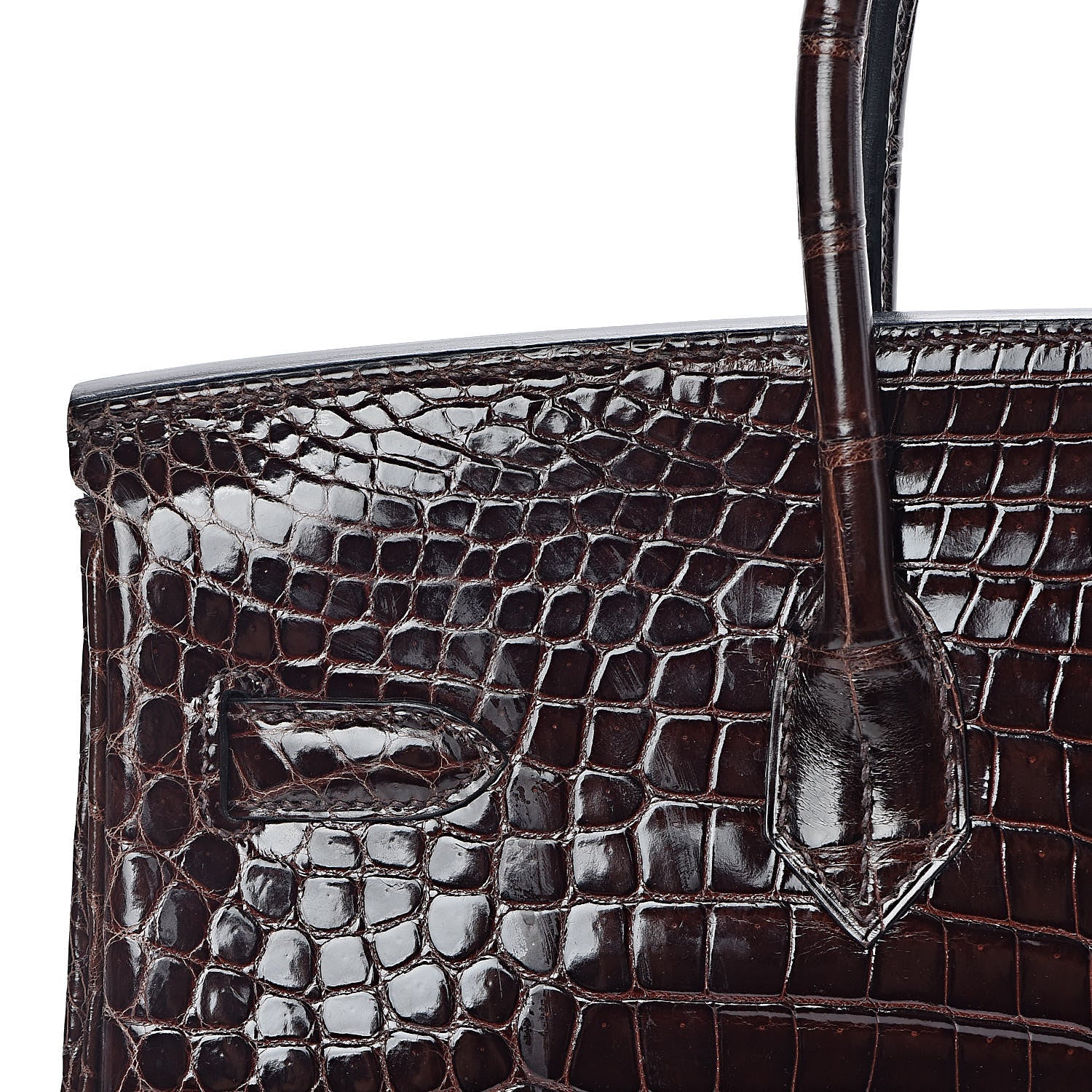 Hermes Shiny Porosus Crocodile Birkin 35 Cocoan 23 of 31