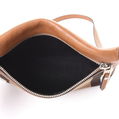 Burberry Mega Check Small Farley Crossbody Clutch Bag Saddle Brown 5 of 9