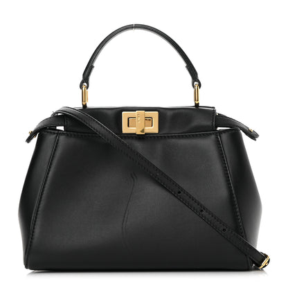 Fendi Nappa Mini Peekaboo Iconic Satchel Black 1 of 17