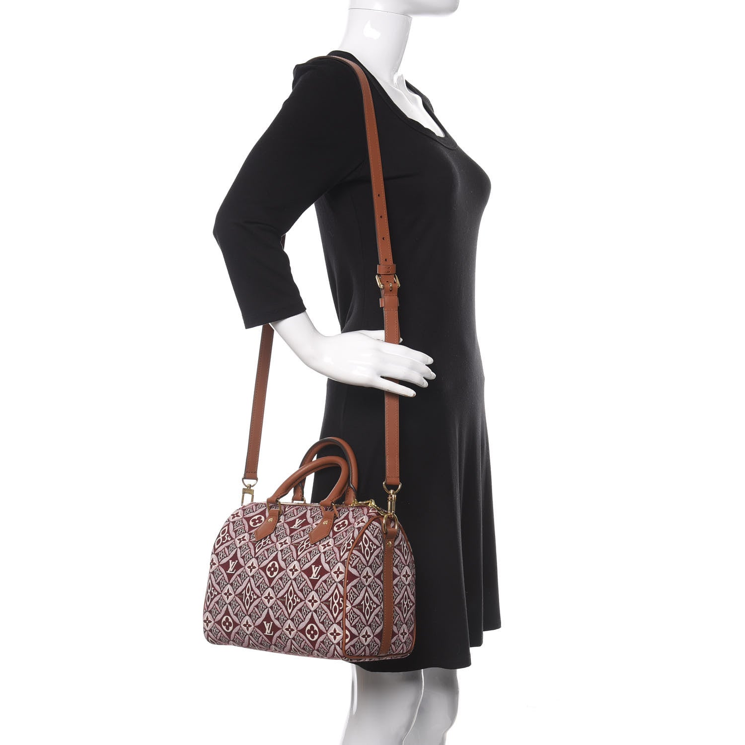 Louis Vuitton Jacquard Since 1854 Speedy Bandouliere 25 Bordeaux 2 of 12