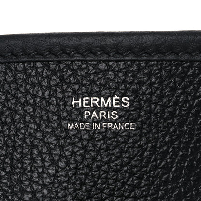 Hermes Taurillon Clemence Amazone Evelyne III PM Black White 6 of 11