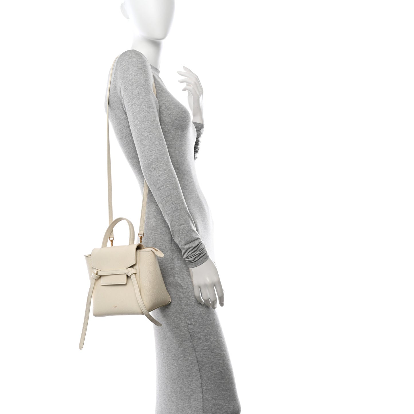 Grained Calfskin Nano Belt Bag Chalk