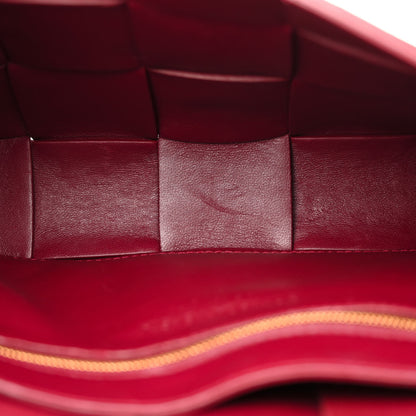 Bottega Veneta Gloss Calfskin Croc Embossed Intreccio Cassette Crossbody Bag Cherry 5 of 14