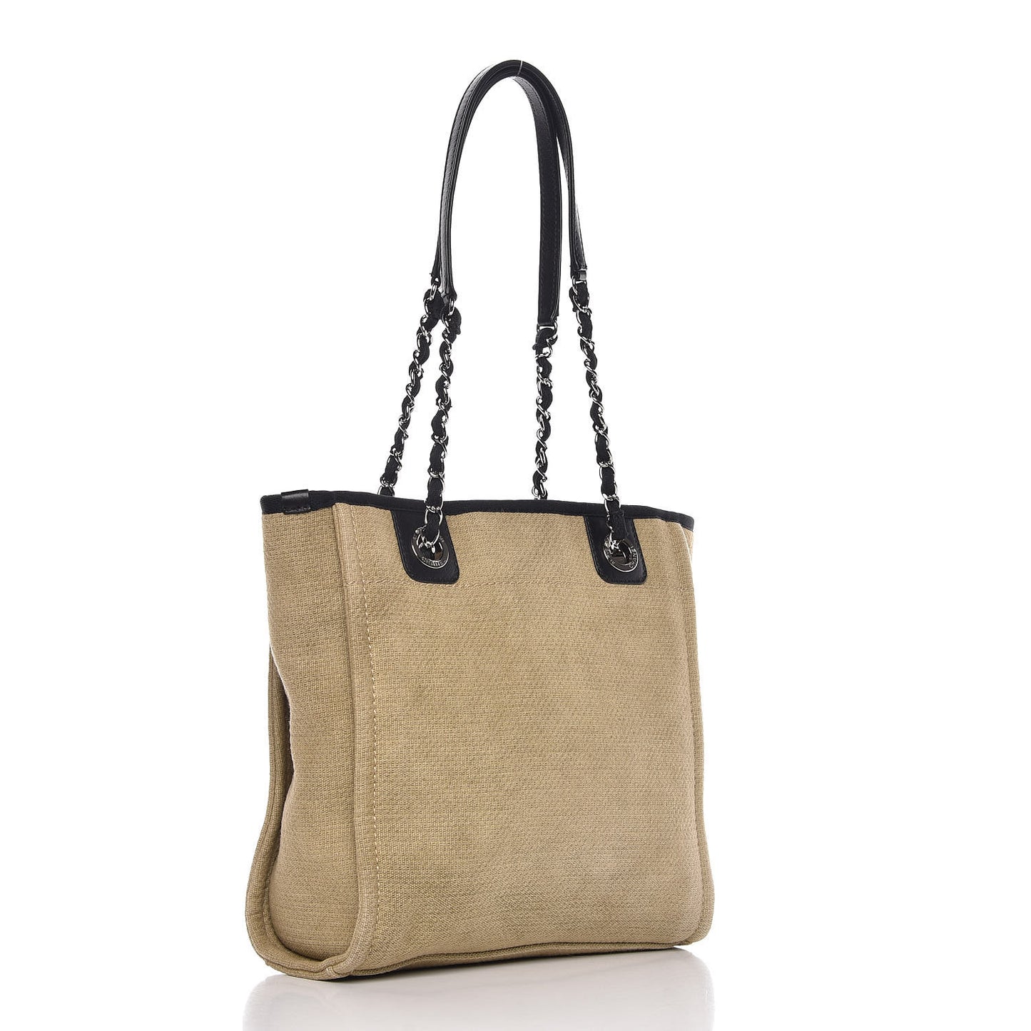 Canvas Mini Deauville Tote Beige Black