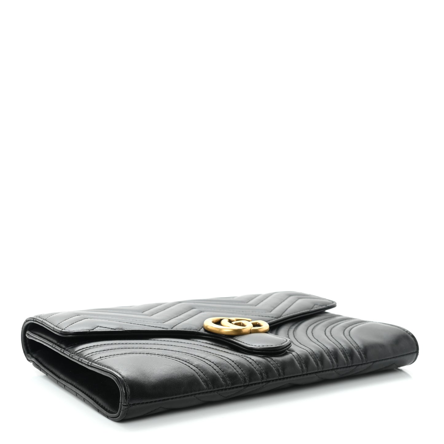 Calfskin Matelasse GG Marmont Clutch Black