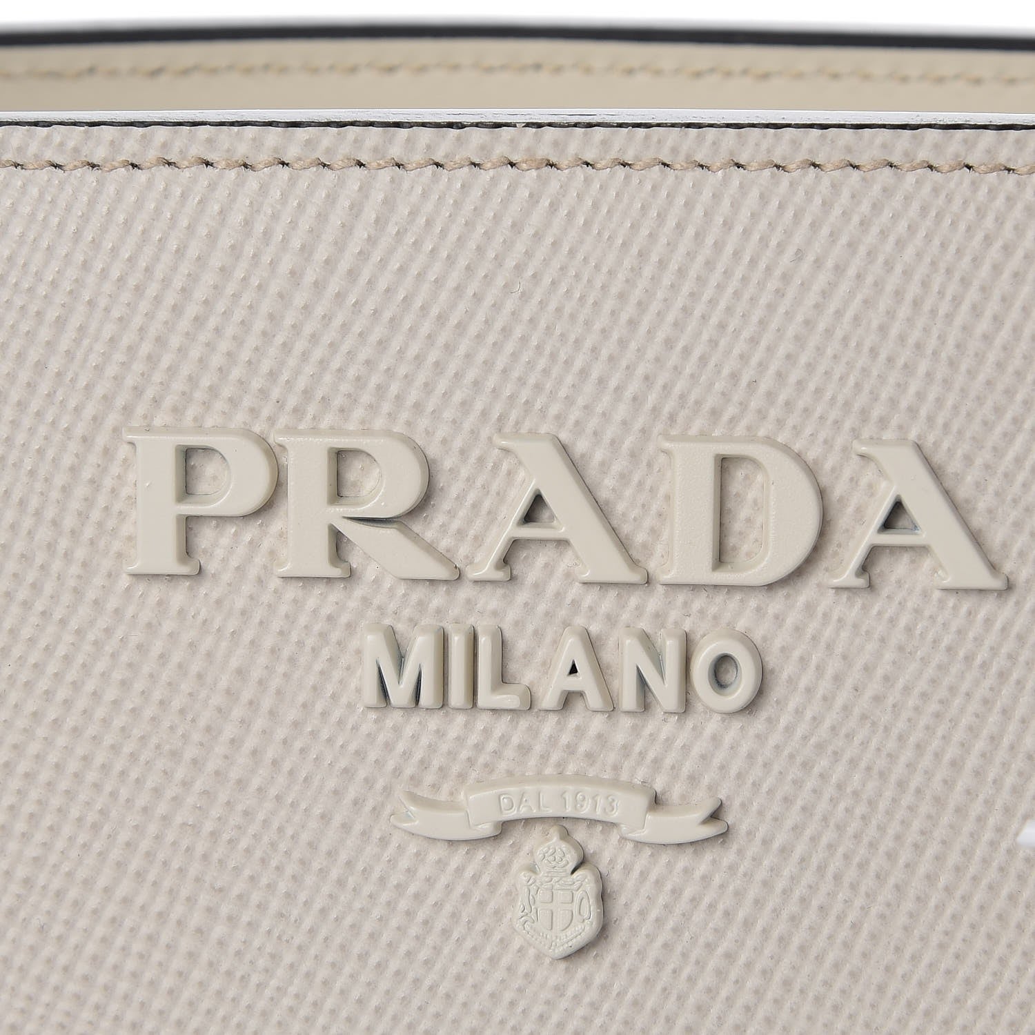 Prada Saffiano Cuir Calfskin Medium Monochrome Top Handle Tote Talco 7 of 9