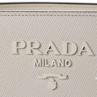 Prada Saffiano Cuir Calfskin Medium Monochrome Top Handle Tote Talco 7 of 9