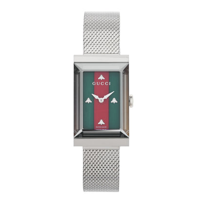 Gucci Stainless Steel 14mm Web G-Frame Quartz Watch Green 1 of 4