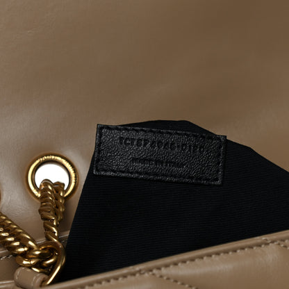 Saint Laurent Calfskin Y Quilted Monogram Medium Loulou Chain Satchel Dark Latte 9 of 16