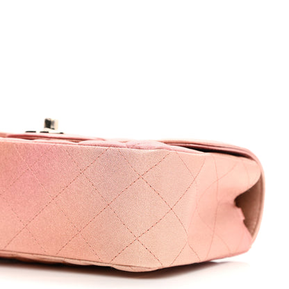 Chanel Metallic Lambskin Quilted Ombre Mini Rectangular Flap Pink 10 of 12
