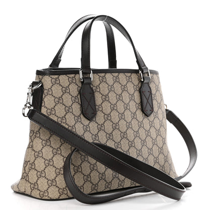 Gucci GG Supreme Monogram Small Zippered Tote Dark Brown 3 of 8